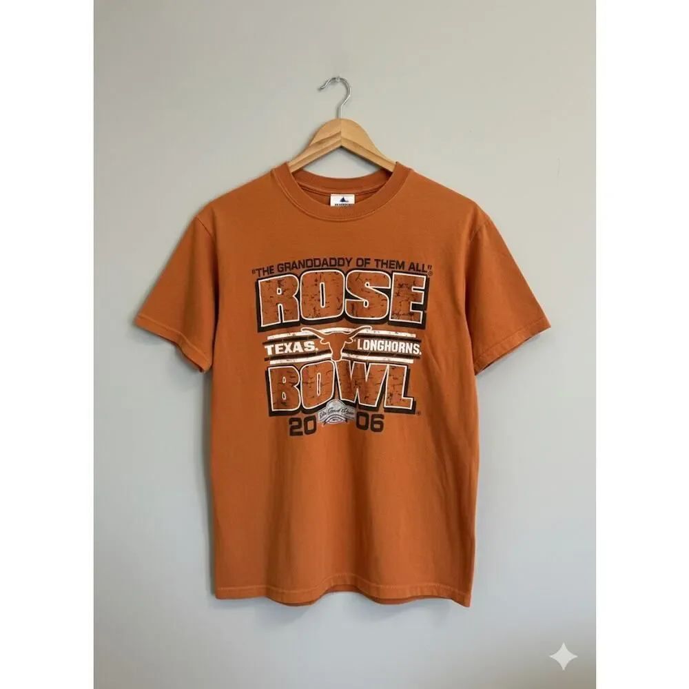 VTG Burnt Orange University of Texas Longhorns 2006 Rose Bowl T-shirt Shirt M
